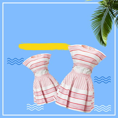 少女风简约夏季穿搭主图直通车背景