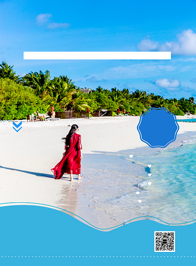 小清新风马尔代夫旅游宣传海报背景