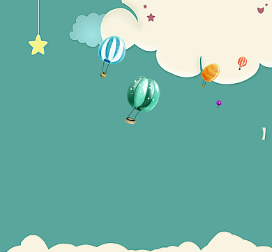 简约手绘被风吹过的夏天热气球朋友圈封面背景