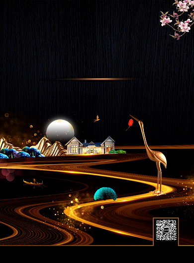 黑金大气房地产开盘广告印刷海报模板背景