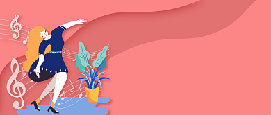 音乐热歌榜单红色卡通新媒体配图背景