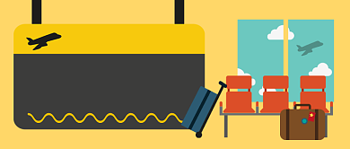 春节回家机票给报了吗卡通手绘手机首图背景