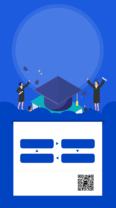 蓝色简约风暑假训练营招生海报背景