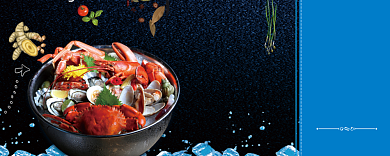 卡通海鲜食物优惠券背景