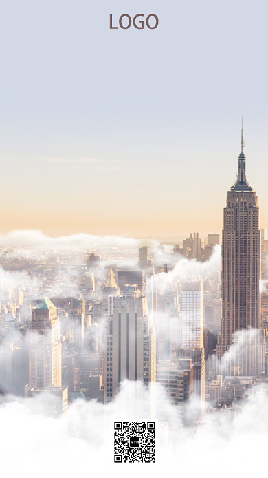 大气写字楼招商手机海报背景