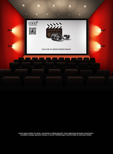 微电影大学生影院广告印刷海报背景