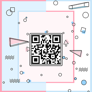 创意线条几何二维码背景