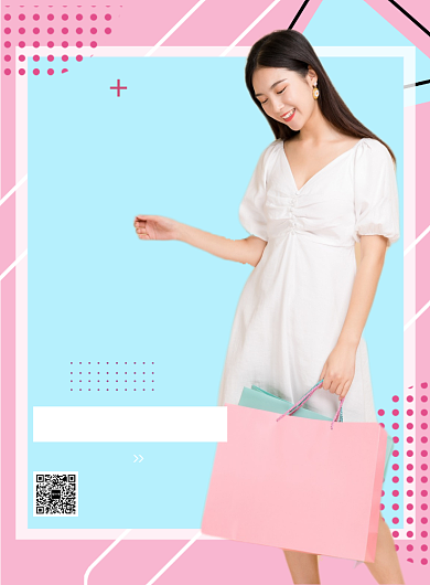 粉色波普风国庆节服装店促销海报背景