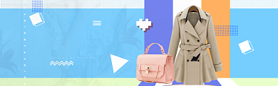 清新换季女装banner背景
