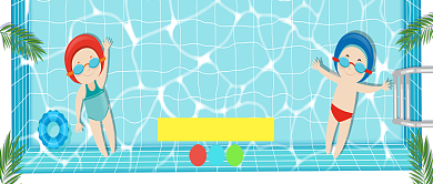 蓝色夏季婴幼儿水上游泳培训公众号首图背景