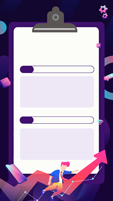 紫色扁平风科技资讯新闻快报手机海报背景