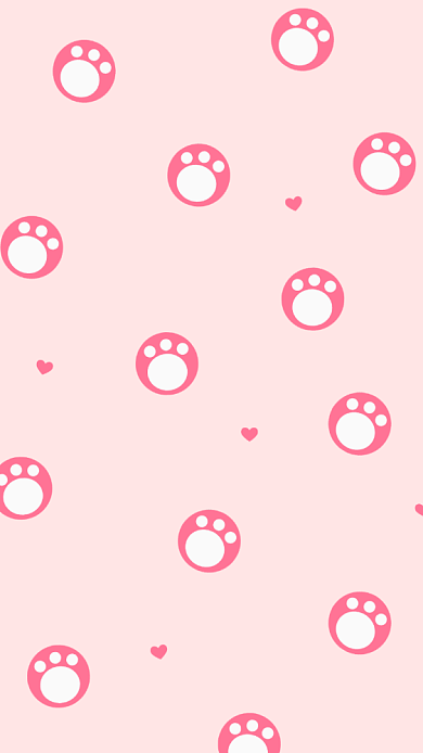 可爱猫爪平铺手机壁纸海报背景