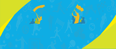 黄蓝运动健身全民运动健身宣传首图背景