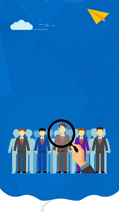 蓝色创意招聘手机海报背景