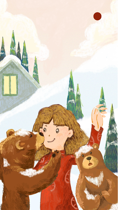 卡通创意插画冬至节气手机海报模板背景