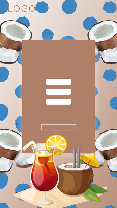 夏季椰子饮料促销活动海报背景
