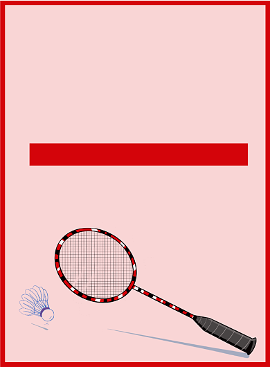 红色羽毛球社印刷海报背景