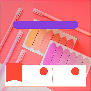 粉色橙色预售优惠少女系文具一件包邮直通车背景