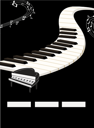 黑色简约钢琴培训海报背景