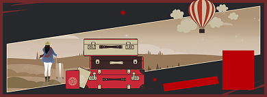 行李旅行箱家装新年惠复古banner背景