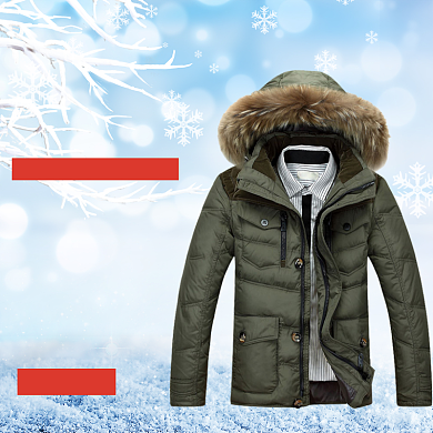 冬季加厚男士羽绒服直通车主图背景