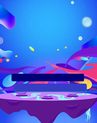 蓝色3D风格双十一促销电商海报背景