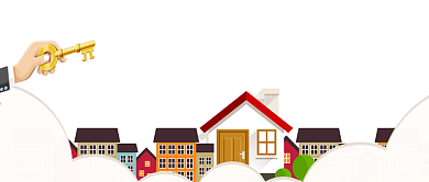 商务钥匙住宅房屋出租促销房地产宣传广告微信公众号素材图片背景