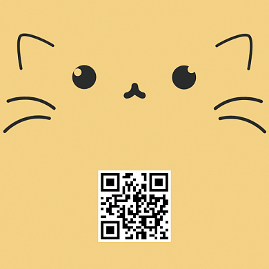 卡通可爱宠物关注二维码背景