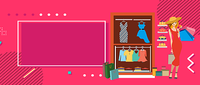 私人衣柜美女扁平手机广告微信公众号素材图片背景