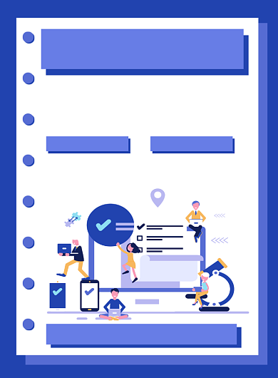 蓝色卡通简约实习生招募宣传海报背景