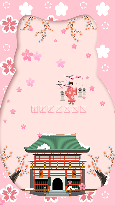 粉丝日风日本旅游宣传手机海报背景