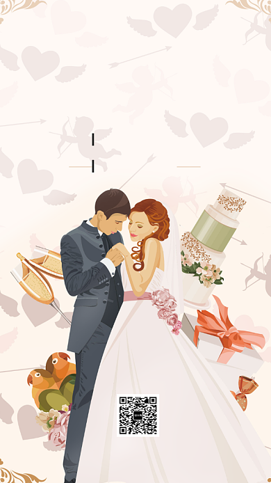 婚礼邀请函手机海报背景