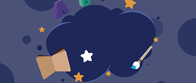 暑期英语蓝色简约卡通夏令营公众号首图背景