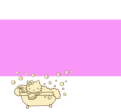 kt猫粉色可爱洗澡手绘朋友圈封面背景