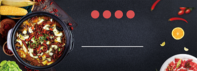 黑红淘宝电商火锅节banner图背景