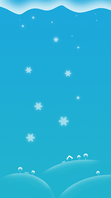 冬天雪花插画手机壁纸背景