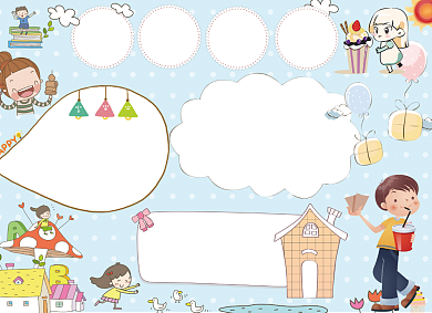 食品安全宣传小报创意卡通手绘背景