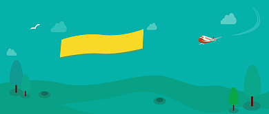 湖蓝卡通简约公众号首图背景