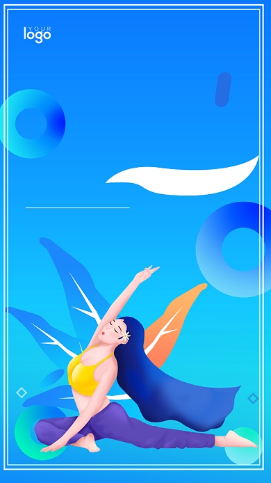 艺术体操培训招生手机海报背景