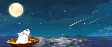 平面卡通中秋佳节广告微信公众号素材图片背景