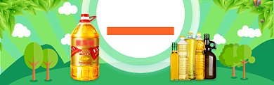 绿色调玉米调和油打折banner背景