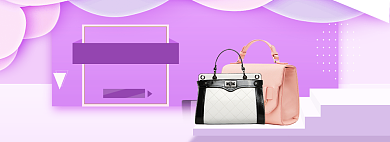 清新38女王节包包促销banner背景