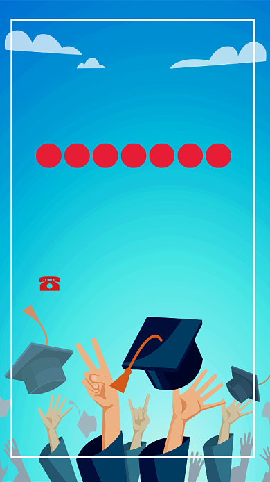 蓝色成人教育火爆招生手机海报背景