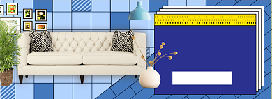 双十二家居促销季banner背景背景