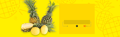 黄色水果菠萝凤梨促销banner背景