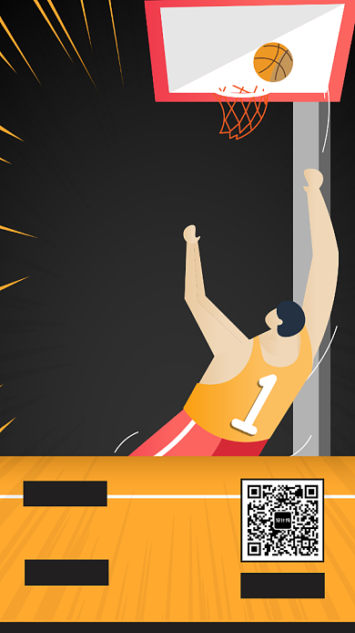 简约插图篮球社招募运动海报背景