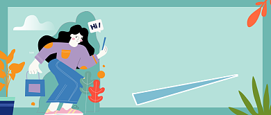 浅蓝小清新一月你好公众号首图背景