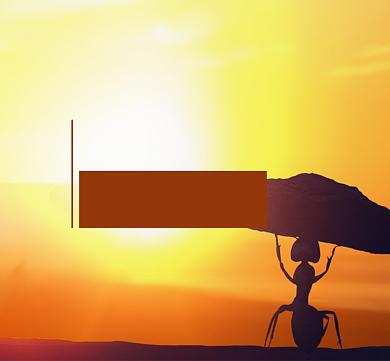 励志橙色蚂蚁强大勇气毅力朋友圈封面背景