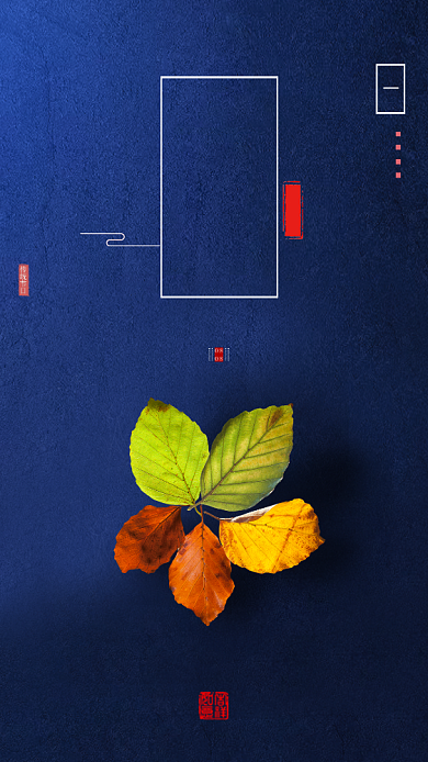 中国传统立秋节气海报背景