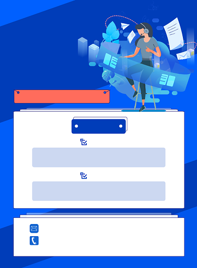 蓝色卡通简约时尚招聘金牌客服宣传海报背景